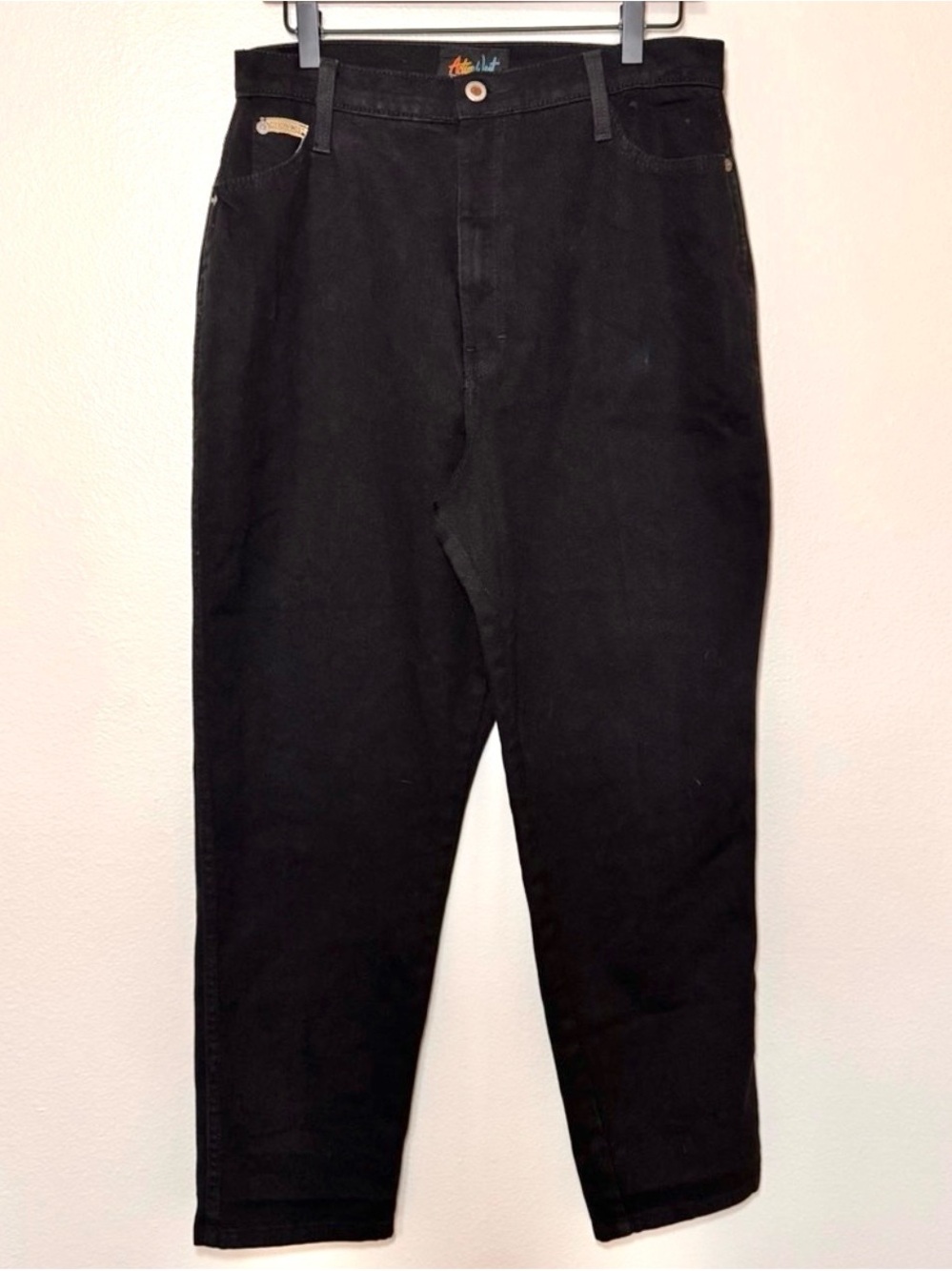 Vintage Action West Black High Rise Mom Jeans Straight Leg 90s Denim